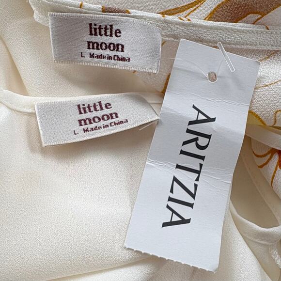 Aritzia Little Moon Akila Dress Size Large Feminine Art Slip Romantic Neutral - Picture 13 of 16